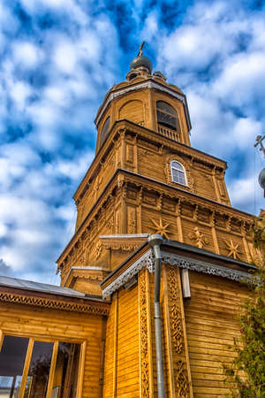 Russia, Tsivilsk 21,10,2017 Tikhvin Bogorodichny Uspensky Monastery is an Orthodox women's monastery, located in the city of Tsivilsk, on the banks of the old riverbed of the Bolshoy Tsivil Riverのeditorial素材