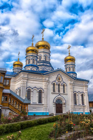 Russia, Tsivilsk 21,10,2017 Tikhvin Bogorodichny Uspensky Monastery is an Orthodox women's monastery, located in the city of Tsivilsk, on the banks of the old riverbed of the Bolshoy Tsivil Riverのeditorial素材