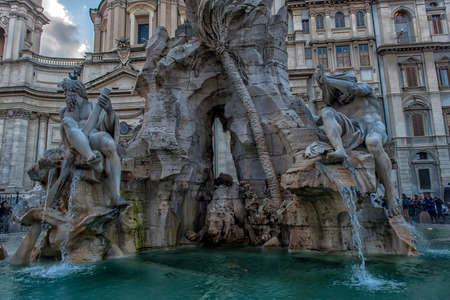 Italy, Rome, 01,01,2018
Fountain of the Four Rivers in the background the church Sant Agnese in Piazza Navona in Romeのeditorial素材