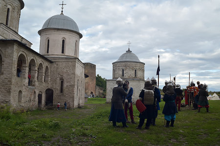 Russia, Ivangorod 01,08,2015 Ancient Russian fortress in Ivangorod.のeditorial素材