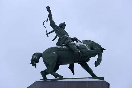 Russia, Ufa 21,01,2017  Salavat Yulaev monumentのeditorial素材