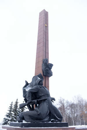 Russia, Ufa 21,01,2017 Monument to Matrosov and Gubaidullinのeditorial素材