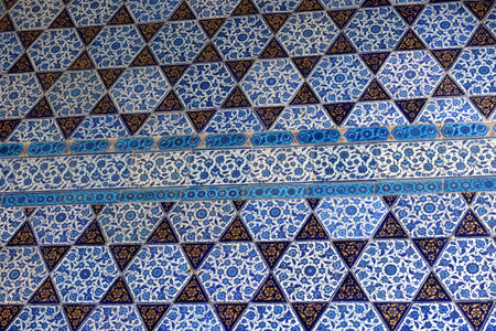 Istanbul, Turkey - 12.03.2018: Oriental Ottoman ceramic tile view from Topkapiの写真素材