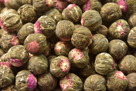 Flower teas. The Egyptian Bazaar. Istanbul. Turkey.の写真素材