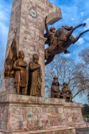 TURKEY, Istanbul - 20,02,2018: memorial to Sultan Mehmed II in Faith Park in Istanbul, Turkeyのeditorial素材