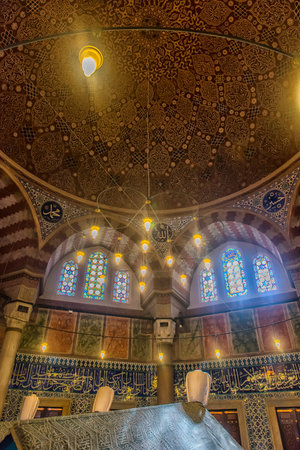 ISTANBUL, TURKEY -13,03,2018: Tomb of turkish sultan Suleyman in Istanbul,