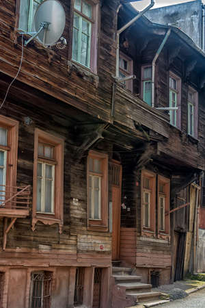 Turkey, Istanbul, 03/21/2018 Old wooden houses in the historical part of Istanbulのeditorial素材