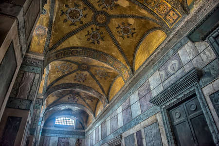 Turkey, Istanbul, 20,03,2018 The Hagia Sophia (also called Hagia Sofia or Ayasofya) interior architecture, famous Byzantine landmark and world wonder in Istanbul, Turkeyのeditorial素材