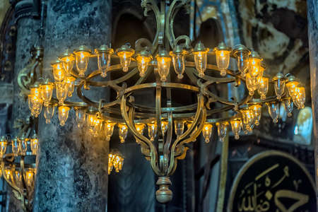 Turkey, Istanbul, 20,03,2018 The Hagia Sophia (also called Hagia Sofia or Ayasofya) interior architecture, famous Byzantine landmark and world wonder in Istanbul, Turkeyのeditorial素材