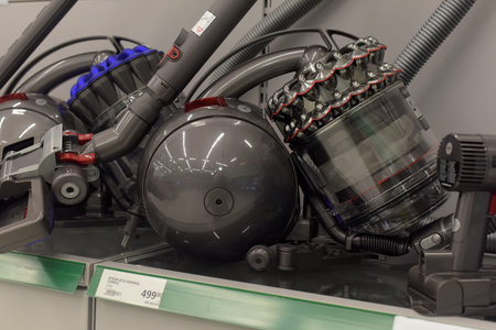 Finland, Imatra, 12,05,2015 Vacuum cleaners in the supermarket of household appliances