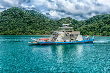 Thailand, Koh Chang 30,06,2017 Ferry with cars, transfer to the islandのeditorial素材