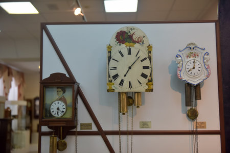 Russia, Angarsk. 02/01/2018 Museum of the ancient clock. The collection of Pavel Vasilyevich...