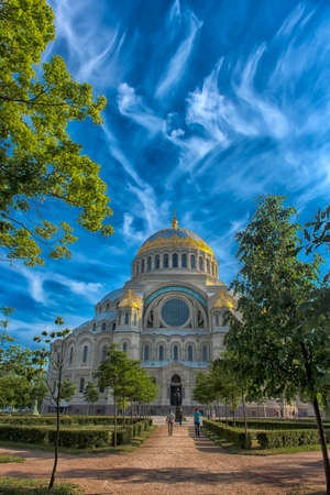 St. Petersburg, Kronstadt, 16.06.2018  naval Cathedral, Church, Church, square, summer, landscapeのeditorial素材