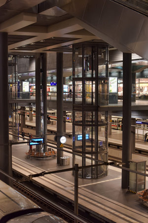 Berlin, Germany - 21.03.2015: Berlin train main station (Hauptbahnhof) in Berlin, Germany. The main...