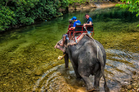 Thailand, Ko Chang, 06,07,2017 Elephant riding in the jungles of Thailandのeditorial素材