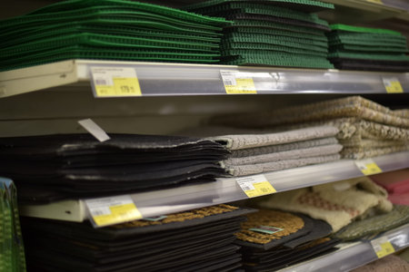 Russia, Saint-Petersburg, 27,12,2015 Sale of stationery in the supermarket before the new academic...