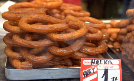 TURKEY, ISTANBUL, 10,03,2018
Turkish Street Dessert Halka Tatlisi  (churros)のeditorial素材