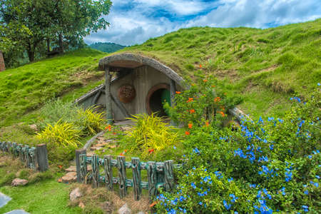 Thailand, Suanphung Ratchaburi 08/28/2018
Hobbit door of hobbit hole in Hobbiton