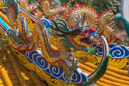 Chonburi, Thailand - 21,08,2018 : Ang Sila Chinese Temple or Wihan Thep Sathit Phra Kitti Chaloem - Nacha Sa Thai Chue Shrine - Bangsaen Rd., Ang Sila, Muang, Chonburi in Thailandのeditorial素材