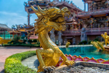 Chonburi, Thailand - 21,08,2018 : Ang Sila Chinese Temple or Wihan Thep Sathit Phra Kitti Chaloem - Nacha Sa Thai Chue Shrine - Bangsaen Rd., Ang Sila, Muang, Chonburi in Thailandのeditorial素材