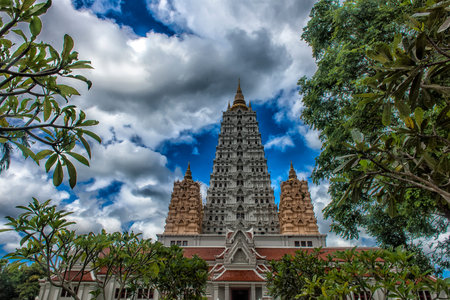 Thailand, Pattaya 04,07,2017  Thaiâ Pagoda, Wat Yansangwararam Templeâ at Pattaya, Thailand.のeditorial素材