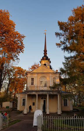 Russia, Pushkin, 14,10,2018 The Church of St. John of Mattery "Znamenie" - the current Orthodox church in the city of Pushkin near St. Petersburg, located on Palace Street, in the city center, near the Catherine Palace. The temple is the oldest building oのeditorial素材