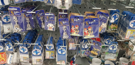 Finland, Lappeenranta, 30,10,2018 souvenirs (fridge magnets) on display