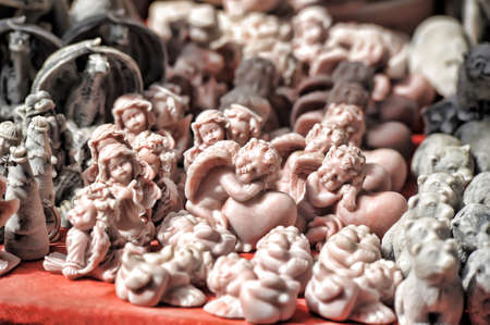 stone figures of different colors and sizes, Karelian souvenirsの写真素材