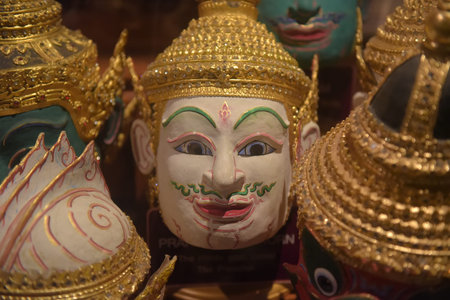 Thailand, Bangkok 08,08,2018 Hua Khon (Thai Traditional Mask) Used in Khon
