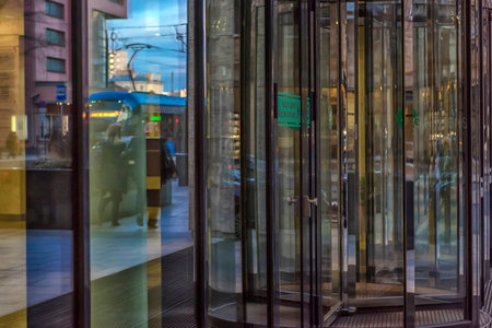 Russia, Moscow 05.04,2019 View at the business center at Belorusskaya metro station in Moscow,...