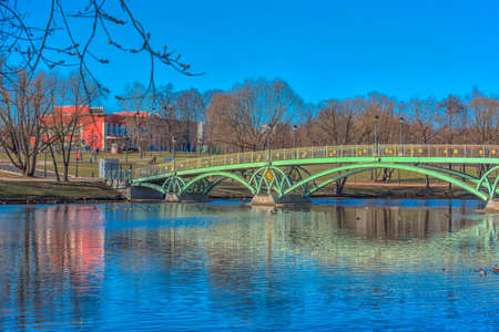 MOSCOW, RUSSIA -06,04,2019: bridge in the  museum reserve Tsaritsynoの写真素材