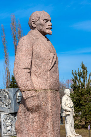 Moscow, Russia -  05,04,2019 Lenin monument in Park of Art Museon in Moscow, Russiaのeditorial素材