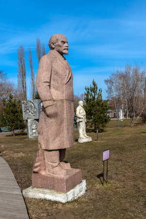 Moscow, Russia -  05,04,2019 Lenin monument in Park of Art Museon in Moscow, Russia