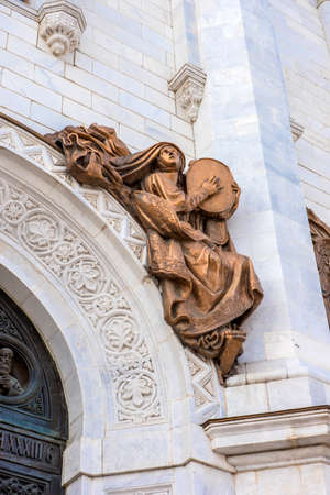 Russia, Moscow 06,04,2019 Fragment of external furniture of a Christian temple of the Christ of the Savior in Moscowの写真素材