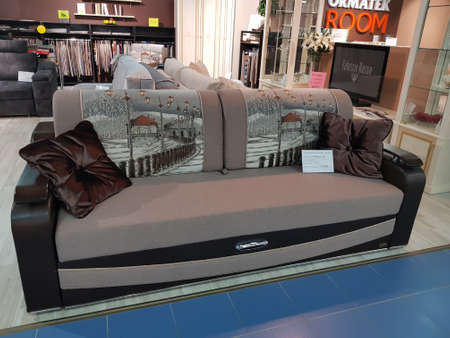 Russia, St. Petersburg 24-03-2019 Sofas on sale in the storeのeditorial素材