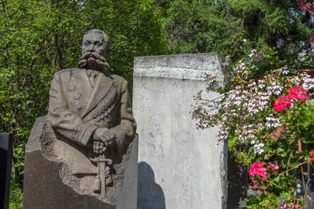 Russia, MOSCOW 07,07,2019 The monument to Colonel-General O.I. Gorodovikov at the Novodevichy Cemeteryのeditorial素材