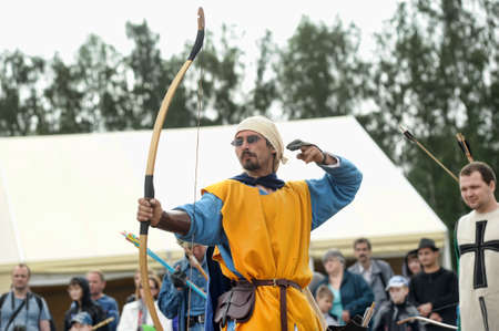 Russia, St. Petersburg 15,06,2016 Festival of military-historical reconstruction and medieval culture "Iron City"のeditorial素材