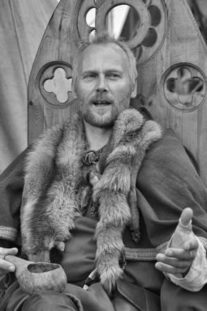 SAINT PETERSBURG, RUSSIA -MAY 28,2016. Open air festival of Norwegian culture "Legends of the Norwegian Viking",Peter and Paul fortress.のeditorial素材