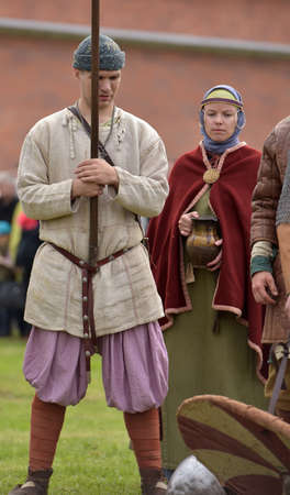 SAINT PETERSBURG, RUSSIA -MAY 28,2016. Open air festival of Norwegian culture "Legends of the Norwegian Viking",Peter and Paul fortress.のeditorial素材