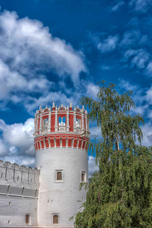Russia, Moscow 08,07,2019 Walls with towers of the Novodevichy Monasteryのeditorial素材