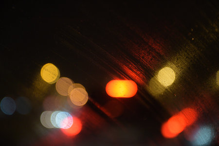 drops and lights in the background, night background