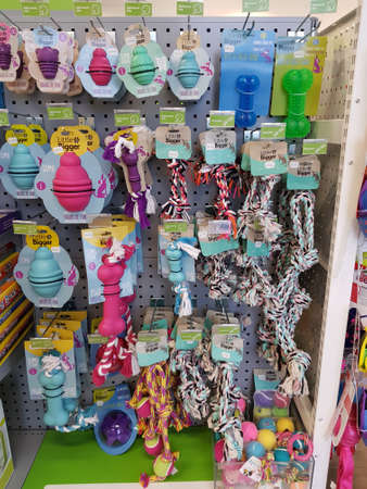 Lappeenranta, Finland 15,01,2020 Toys for dogs in a pet storeのeditorial素材