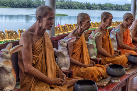 Thailand, Chachoengsao 16,08,2019 At Wat Saman Rattanaram in Chachoengsao, there is a giant...