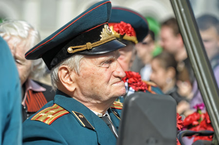 Russia, St. Petersburg 09,05,2013 Participants with orders and medals on May 9 at the Victory Day...