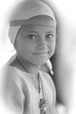 Russia, Vyborg, 30,07,2011 Children in historical clothing at the Festival of the historical reconstruction of the Middle Ages "Vyborg Castle"のeditorial素材