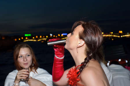 Russia, St. Petersburg, 26.06.2011 Parade of the Bride, Cosmopolitan festival "The Riding Brides", an all-Russian action that takes place simultaneously in many Russian citiesのeditorial素材