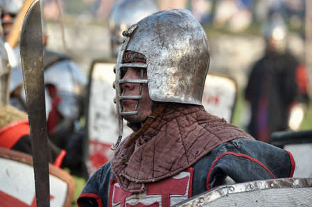 Russia, Vyborg, 07.07.22012 Knights in armor at the Russian Fortress festival of historical reconstructionのeditorial素材