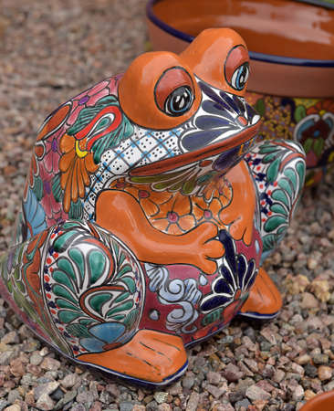 Mexican indian sun handcraft ceramicの写真素材