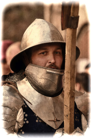 Russia, Vyborg. 13.07,2016 Festival of historical reconstruction. Knight Castle. Knights in medieval...