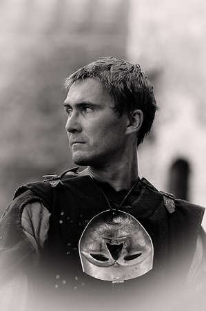 Russia, Vyborg. 13.07,2016 Festival of historical reconstruction. Knight Castle. Knights in medieval armorのeditorial素材